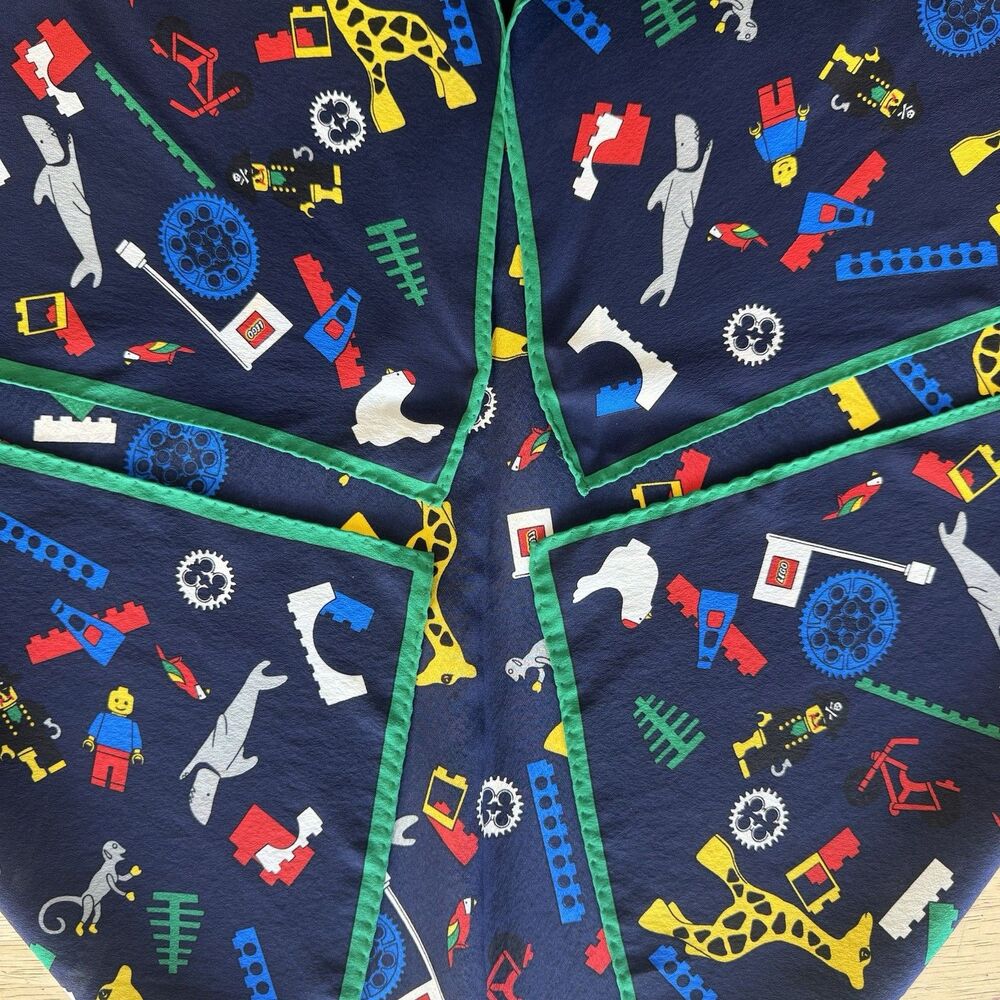LEGO Vintage 1997 Legoland Apparel Scarf Rare Collectible Navy 30” Made In Italy - Picture 5 of 9